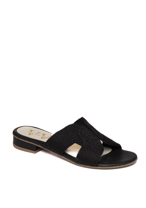 Black rafia sandal VINCENT VEGA | LEYTON PT20RAFIA-NERO